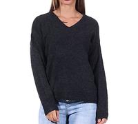 Only ONLCAMILLA V-Neck L/S Pullover Knt Noos, Grigio (Dark Grey Melange), S Donna
