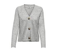 Only Onlcarol L/S Cardigan Knt Noos Maglione, Chiaro Grigio Melange, M Donna