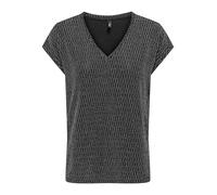 ONLY Onlcarol S/S V-Neck Glitter Top Box Jrs, Nero, L