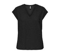 ONLY Onlcarol S/S V-Neck Glitter Top Box Jrs, Nero, L