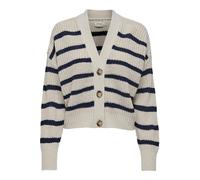 ONLY Onlcarolnice Cardigan da Donna Knt Noos Cardigan, Pumice Stone/Stripes:Navy Blazer, XL