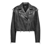 ONLY Onlcasey-Biker in Finta Pelle, Effetto Slavato Giacca, Phantom, M Donna