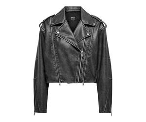 ONLY Onlcasey-Biker in Finta Pelle, Effetto Slavato Giacca, Phantom, M Donna