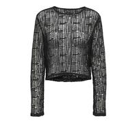 ONLY Onlcaty L/S Knitted Top CS Jrs, Nero, M Donna