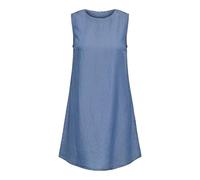 ONLY Onlcharis Life SL Short Dress Wvn CC, Media Blu Denim, L Donna