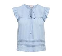 ONLY Onlcharis Life SL Tie Neck Top Wvn CC, Blu Jeans Chiaro, M Donna