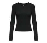 ONLY Onlcheckie Life L/S Cut out Top Jrs, Nero, L Donna