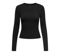 ONLY Onlcheckie Life L/S Top Box Jrs, Black/Detail:Rhinestones, S Donna