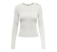 ONLY Onlcheckie Life L/S Top Box Jrs, Cloud Dancer/Dettagli: Strass, S Donna