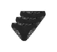 ONLY ONLCHLOE Lace Brazil 3-Pack Noos Acc Donna Slip Nero M 90% Poliammide, 10% elasthane