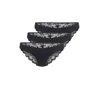 ONLY Onlchloe Lace Glitter Brazil 3 Pack Acc, Nero, M (Confezione da 3), Nero, M