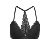 ONLY Onlchloe Lace Padded Racer Bralette Acc, Nero, L Donna