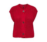 ONLY Onlchloe Ls Rib Button Vest Knt, Salsa, XS