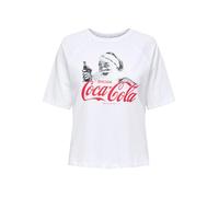 ONLY Onlcoca Cola Xmas Life S/S Top Jrs, Bianco, M Donna