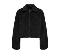 ONLY - Giacca in pelliccia sintetica nera con chiusura con zip-Nero 36