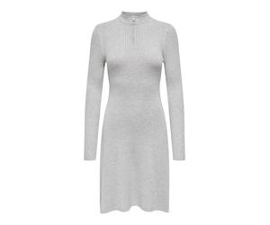 ONLY Onldee Hazel-Abito con Zip, Taglia L/S Keid, Chiaro Grigio Melange, S Donna