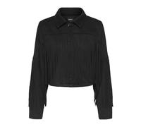 ONLY Onldiane Life Faux Suede Fringes Otw, Nero, S Donna