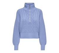 ONLY Onldoritta LS Cable Zip High Neck Kntnca Pullover, Grapemista, S Donna