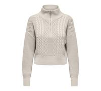 ONLY Onldoritta LS Cable Zip High Neck Knt, Pumice Stone., S