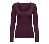 ONLY Onlea L/S 2-Way Deep Neck Top Jrs Noos Maglietta alla Moda con Scollo a U e vestibilità Standard per Ragazze, Winetasting, M Donna