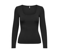 ONLY Onlea L/S Top Jrs con Scollo Profondo Maglietta a Maniche Lunghe, Nero, S Donna