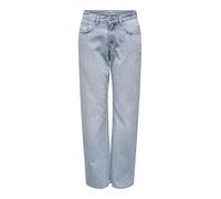 ONLY Onlella-Riley MW Straight Tai518 Dnmnoos Jeans Fit, Mix Blu Chiaro, (S) W x 34L Donna