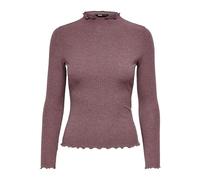 ONLY Onlemma L/S High Neck Top Noos Jrs T-Shirt, Rose Brown/Dettagli: Melange, XS Donna