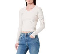 ONLY Onlemma L/S O-Neck Short Top Jrs Maglietta a Maniche Lunghe, Pumice Stone/Dettagli: Melange, XL Donna
