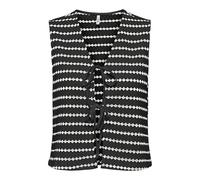 ONLY Onleva S/L Short Stripe Vest CS Jrs Gilet a Righe, Nero, XL Donna