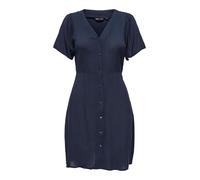 ONLY Onlevida S/S Short Dress Wvn Noos Abito con Bottoni E Cintura, Cielo Notturno, L Donna