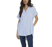 ONLY Onlfenna S/S Camicia Larga Wvn Noos Donna, Cloud Dancer/Strisce: Blue Mirange Stripe, M