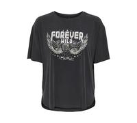 ONLY Onlfree Life S/S Print Top Box Jrs, Grigio., S