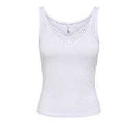 Only Onlfrida Lace S/L Top CS Jrs, Bianco Lucido, M Donne