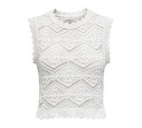 ONLY Onlfrida Life SL Structure Top Ex Knt Maglia, Bianco, XS Donna
