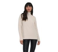 ONLY - Maglione taglio lungo accollato crema a coste-Bianco 36