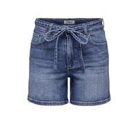 ONLY Onlgianna MW Belted Shorts Azg DNM Noos Pantaloncini Vita Cintura Inclusi, Media Blu Denim, XS Donna