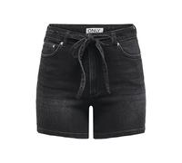 ONLY Onlgianna MW Belted Shorts Azg DNM Noos Pantaloncini in Denim con Vita Media e Cintura Inclusi, Nero delavé, XXXL Donna
