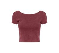 ONLY Onlgilda S/S O-Neck Cropped Top Jrs, Rosso - Ruby Wine, S