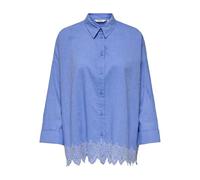 Only Onlgraces Tulum LS EMB Shirt Wvn - Maglietta da Donna, Blue Bonnet, M