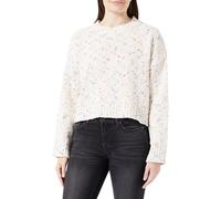 ONLY Onlgracie LS O-Neck BF Knt Maglione, Cloud Dancer/Dettaglio: Multi Puntini mélange, S Donna