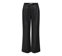 ONLY Onlhattie HW Pleat Mel STR Pant TLR, Nero, 34W x 32L Donna