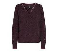 ONLY Onlhavanna LS Rib V-Neck Knt, Winetasting, S Donna