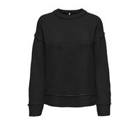 ONLY Onlhazel LS Detail O-Neck BF Knt, Nero, S Donna