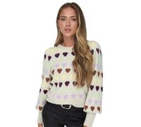 ONLY Onlhazel LS O-Neck BF Knt Maglione, Pumice Stone/Dettagli: Melange, XS Donna