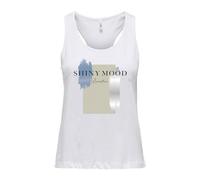 ONLY Onlhenny Life Reg S/L Tank Top Box Jrs Canotta, Bianco, M Donna