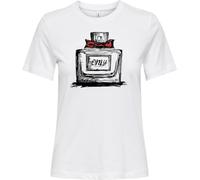 ONLY Onlhenny Life Reg S/S Top Box Jrs T-Shirt, Bianco, L Donna
