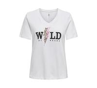 ONLY Onlhenny Life Reg S/S V-Neck Top Box Jrs, Bianco, XL Donna