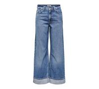 ONLY Onlhope HW Wide Fold Up DNM Cro Jeans, Media Blu Denim, 29W x 30L Donna