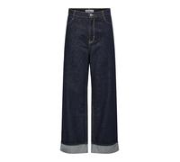 ONLY ONLHOPE HW Wide Fold UP Rinse DNM Cro Donna Jeans Blu W30L32 100% Cotone Straight