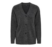 ONLY Onlhouston - Cardigan con Scollo a V Knt, Grigio Scuro mélange, M